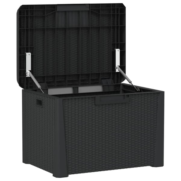 vidaXL Dynbox med sittdyna antracit 125 l PP