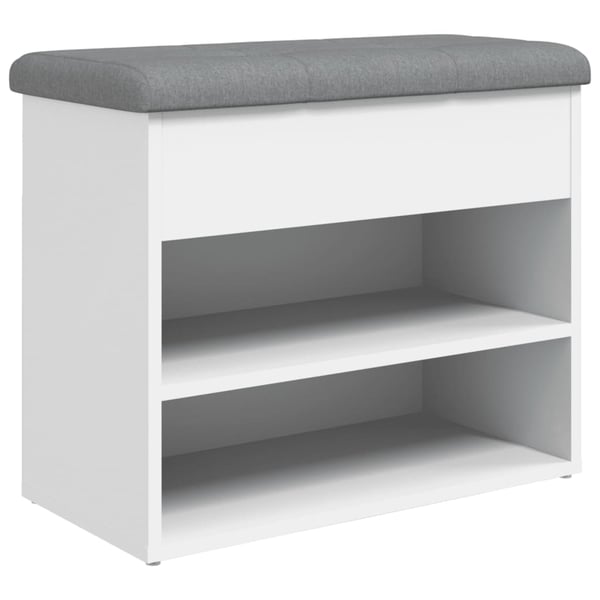 vidaXL skobænk 62x32x50 cm konstrueret træ hvid