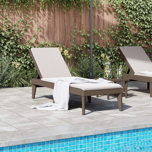 vidaXL liggestol 186x60x29 cm PP brun