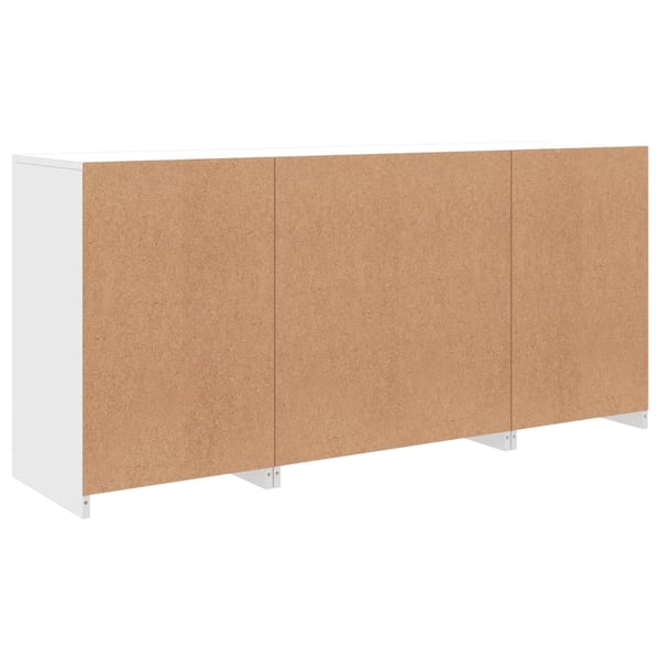 vidaXL Skjenk med LED-lys hvit 142,5x37x67 cm