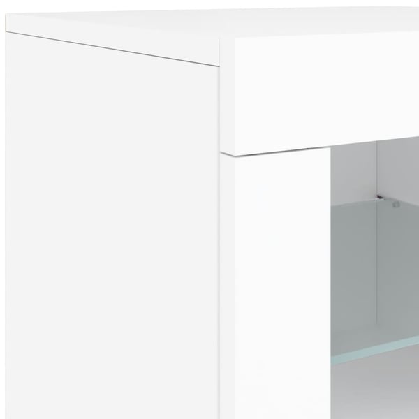 vidaXL Skjenk med LED-lys hvit 142,5x37x67 cm