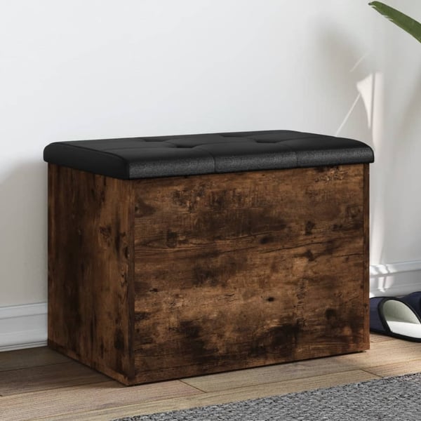 vidaXL skobænk 62x42x45 cm konstrueret træ røget egetræsfarve