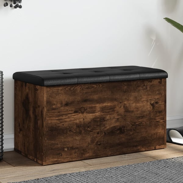 vidaXL skobænk 82x42x45 cm konstrueret træ røget egetræsfarve