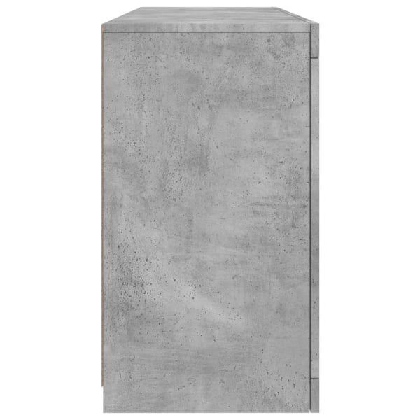 vidaXL Skjenk med LED-lys betonggrå 142,5x37x67 cm