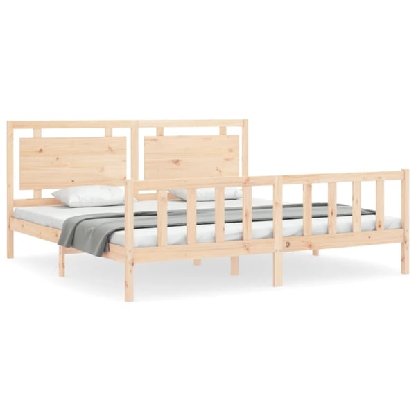 vidaXL Sengeramme med hodegavl 180x200 cm heltre