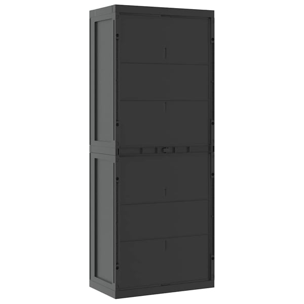 vidaXL haveskab 65x37x165 cm PP sort