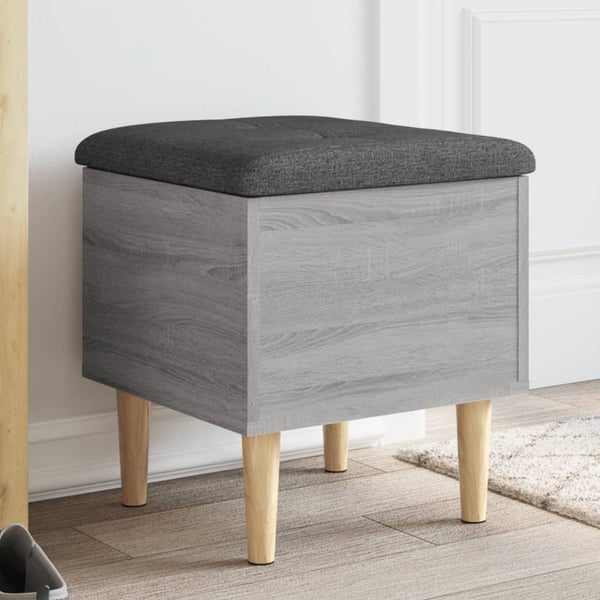 vidaXL skobænk 42x42x46 cm konstrueret træ grå sonoma-eg