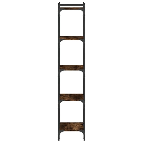 vidaXL Bokhylla 5 hyllplan rökfärgad ek 40x30x154 cm konstruerat trä