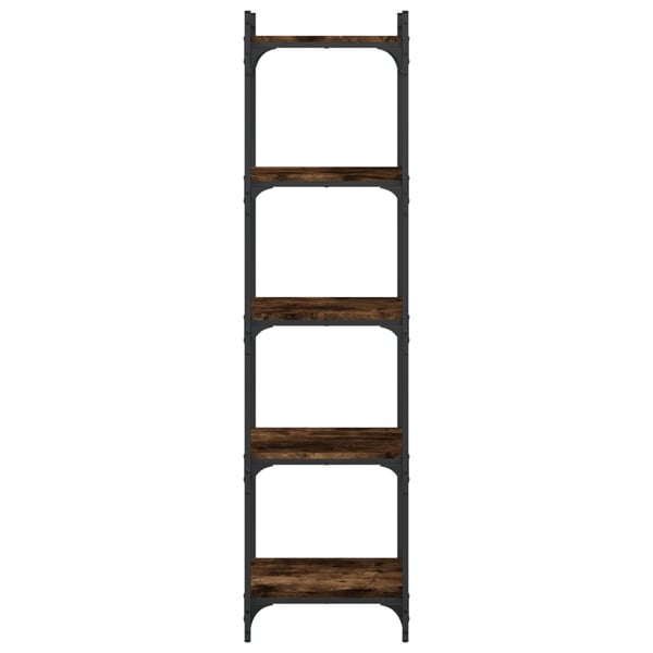 vidaXL Bokhylla 5 hyllplan rökfärgad ek 40x30x154 cm konstruerat trä