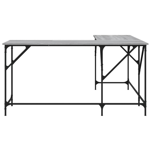 vidaXL Skrivebord grå sonoma 149x149x75 cm konstruert tre
