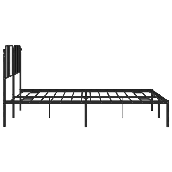 vidaXL Sengeramme i metall med sengegavl svart 193x203 cm