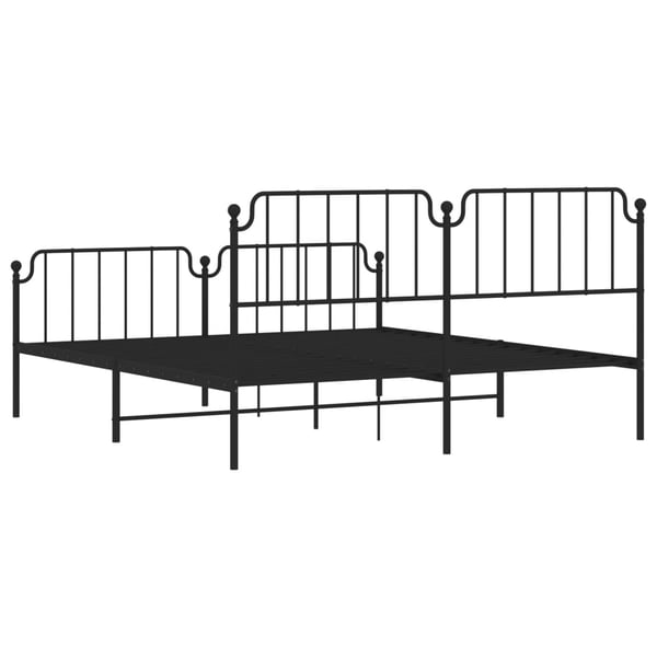 vidaXL Sengeramme i metall med hode- og fotgavl svart 183x213 cm