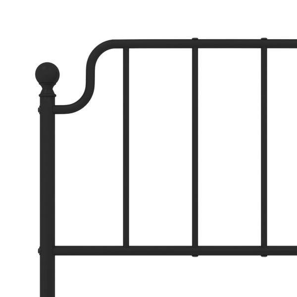 vidaXL Sengeramme i metall med sengegavl svart 150x200 cm