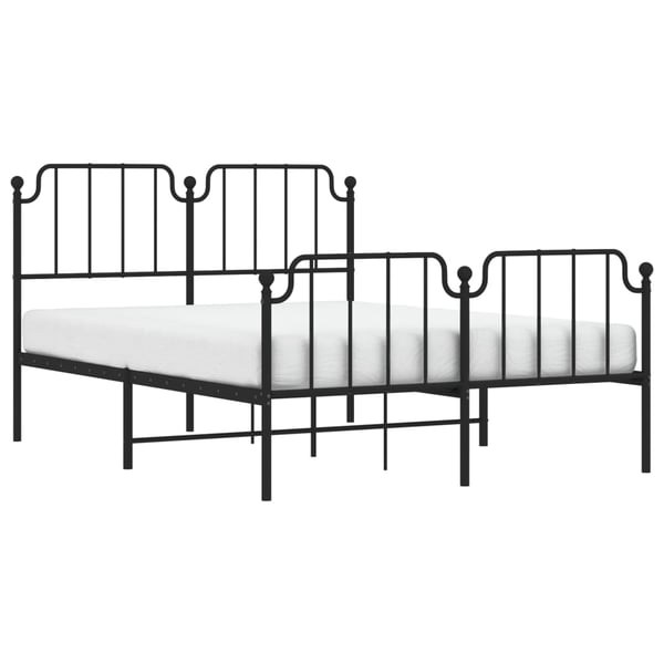 vidaXL Sengeramme i metall med hode- og fotgavl svart 140x190 cm