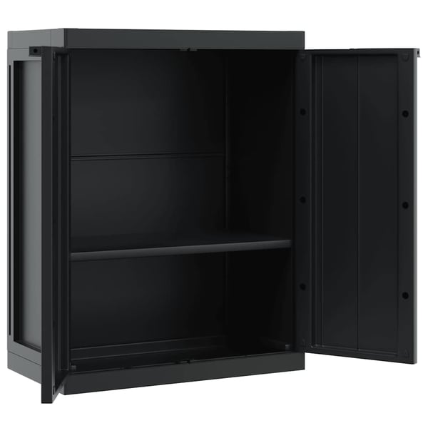 vidaXL haveskab 65x37x85 cm PP sort