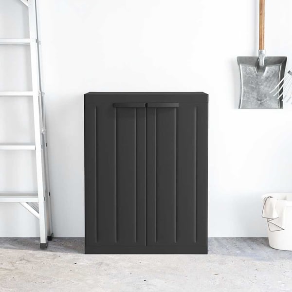 vidaXL haveskab 65x37x85 cm PP sort