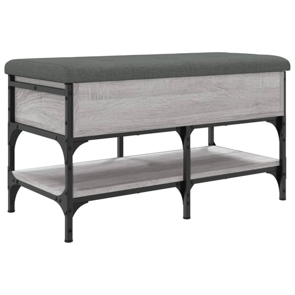 vidaXL skobænk 82x42x45 cm konstrueret træ grå sonoma-eg
