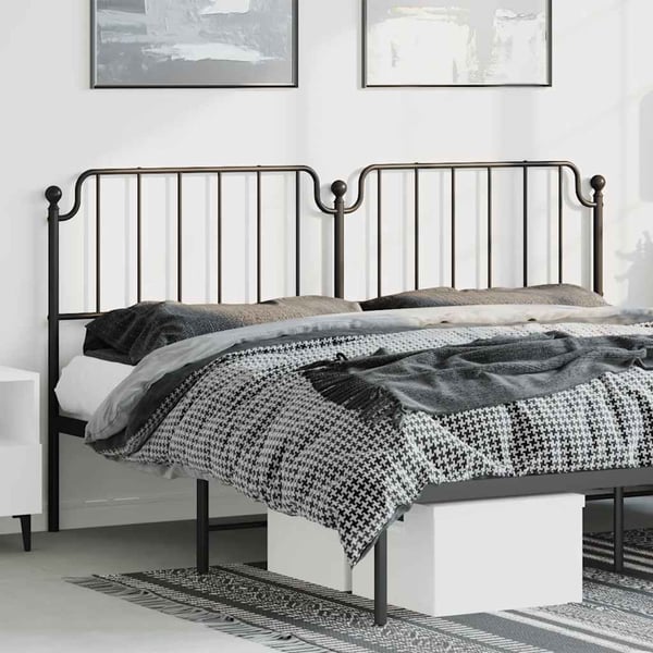 vidaXL Utskiftbar sengegavl i metall svart 193 cm
