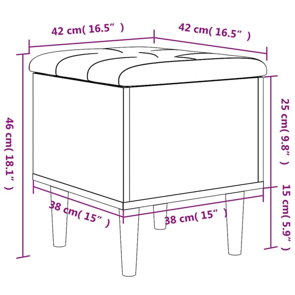 vidaXL skobænk 42x42x46 cm konstrueret træ betongrå
