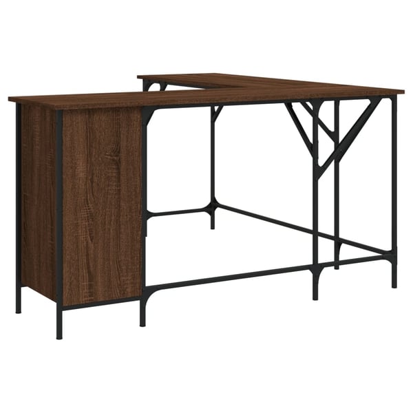 vidaXL Skrivebord brun eik 141x141x75 cm konstruert tre