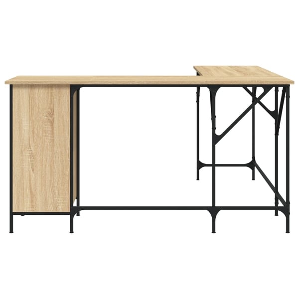 vidaXL Skrivebord sonoma eik 141x141x75 cm konstruert tre