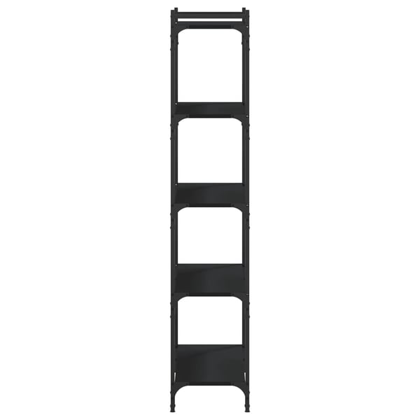 vidaXL bogreol med 5 hylder 80x30x154 cm konstrueret træ sort