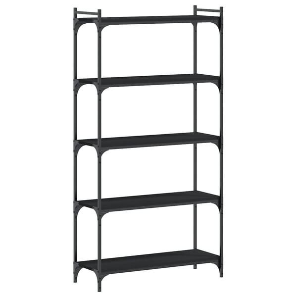 vidaXL bogreol med 5 hylder 80x30x154 cm konstrueret træ sort