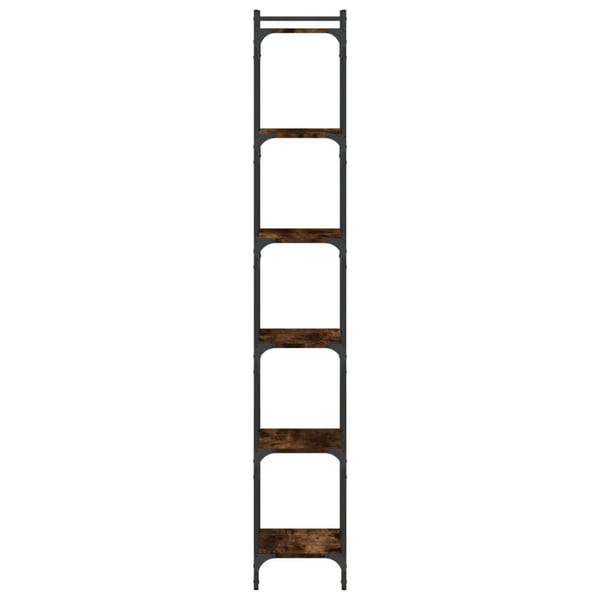 vidaXL Bokhylla 6 hyllplan rökfärgad ek 40x30x188 cm konstruerat trä