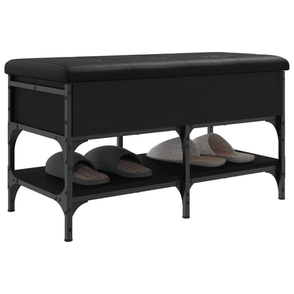 vidaXL skobænk 82x42x45 cm konstrueret træ sort