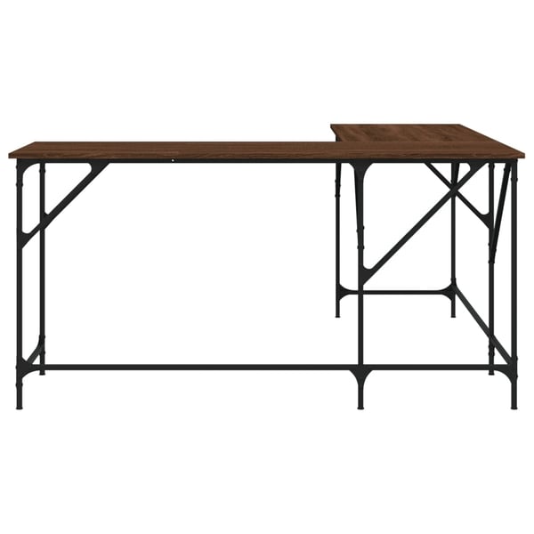 vidaXL Skrivebord brun eik 149x149x75 cm konstruert tre