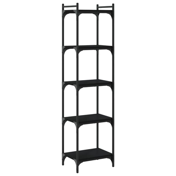 vidaXL bogreol med 5 hylder 40x30x154 cm konstrueret træ sort