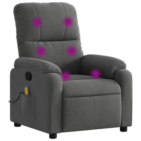 vidaXL massagestol mikrofiberstof mørkegrå