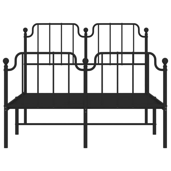vidaXL Sengeramme i metall med hode- og fotgavl svart 120x200 cm