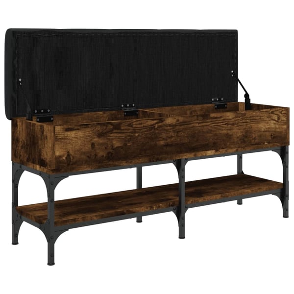 vidaXL skobænk 102x32x45 cm konstrueret træ røget egetræsfarve