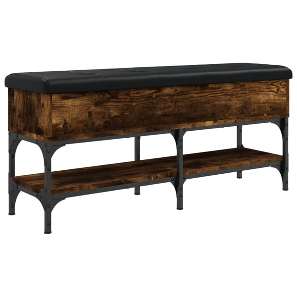 vidaXL skobænk 102x32x45 cm konstrueret træ røget egetræsfarve