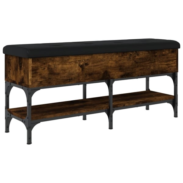 vidaXL skobænk 102x32x45 cm konstrueret træ røget egetræsfarve