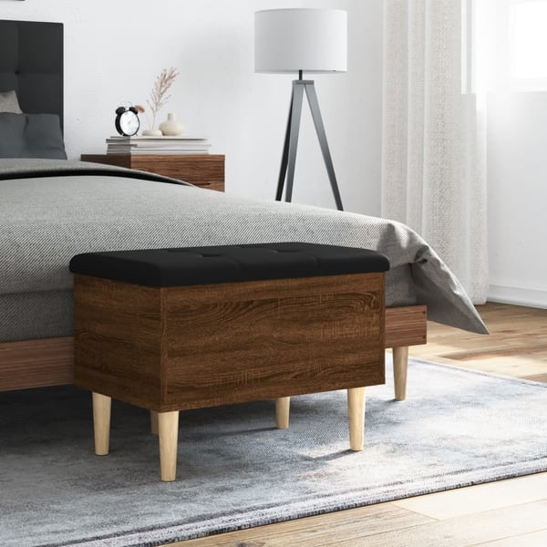 vidaXL Oppbevaringsbenk brun eik 62x42x46 cm konstruert tre