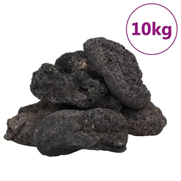 vidaXL vulkanske sten 10 kg 10-30 cm sort