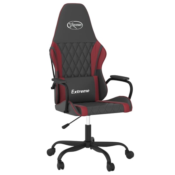 vidaXL Gamingstol svart och vinröd konstläder