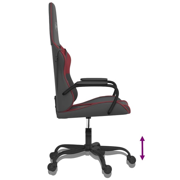 vidaXL Gamingstol svart och vinröd konstläder
