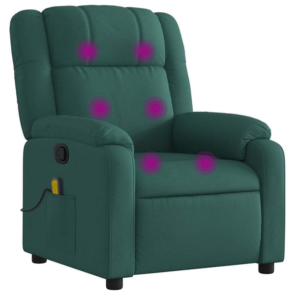 vidaXL massagestol stof mørkegrøn