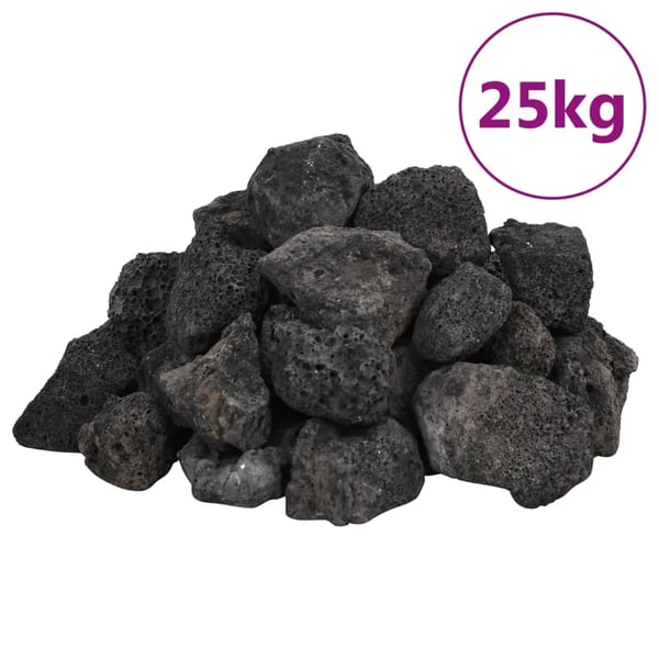 vidaXL Lavasteiner 25 kg svart 3-5 cm