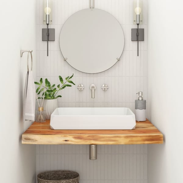 vidaXL Benkeplate for bad 80x60x2,5 cm rektangulær heltre akasie