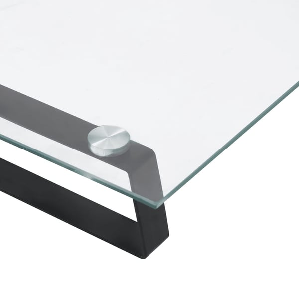 vidaXL skærmstander 80x20x8 cm hærdet glas og metal sort