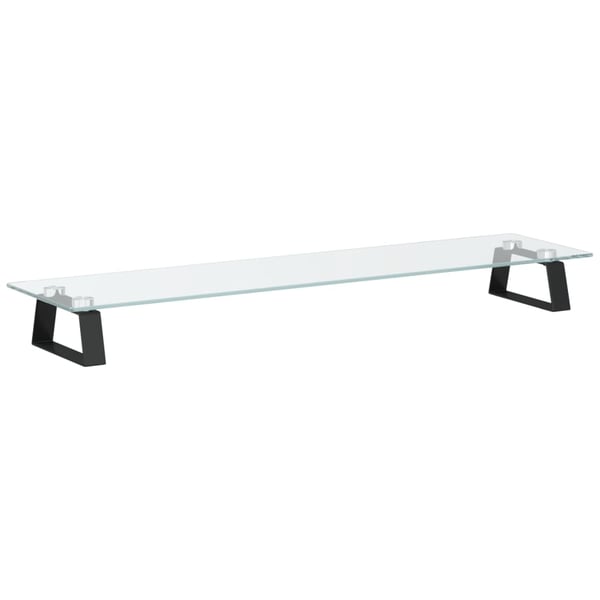 vidaXL skærmstander 80x20x8 cm hærdet glas og metal sort