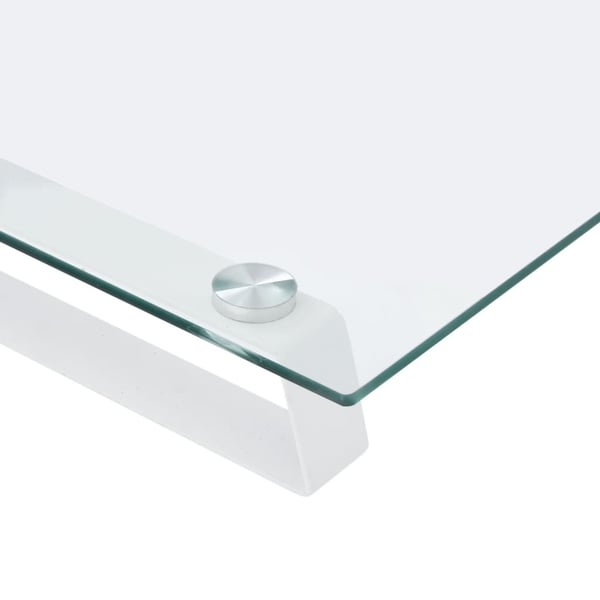 vidaXL Skjermstativ hvit 100x35x8 cm herdet glass og metall