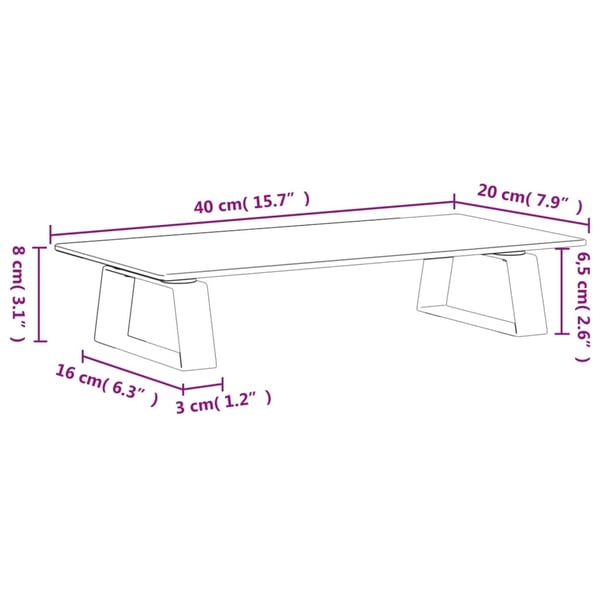 vidaXL Skjermstativ svart 40x20x8 cm herdet glass og metall