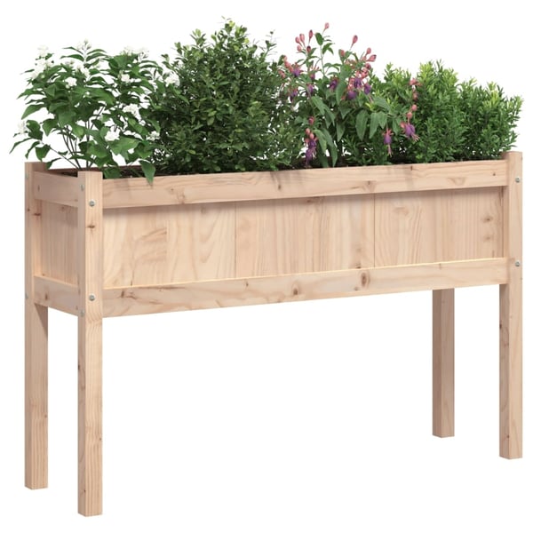 vidaXL Hageplantekasse med ben 110x31x70 cm heltre furu