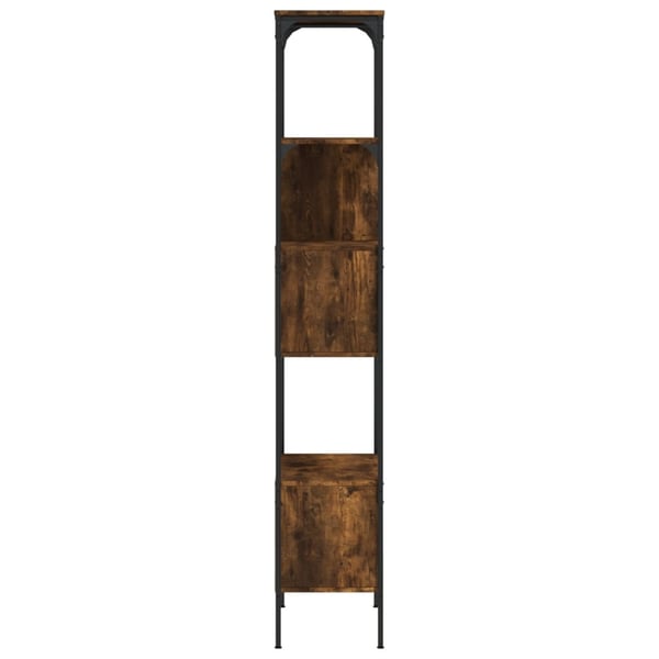 vidaXL bogreol 76x33x188,5 cm 5 hylder konstrueret træ røget eg