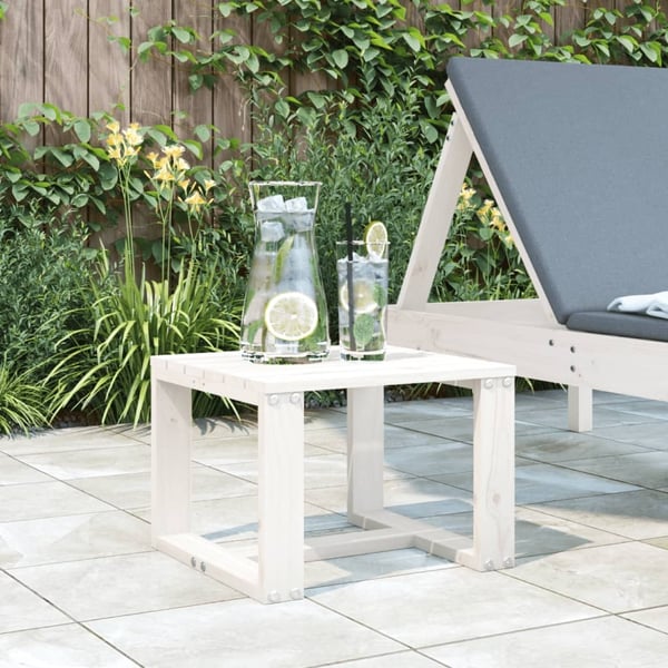 vidaXL havebord 40x38x28,5 cm massivt fyrretræ hvid